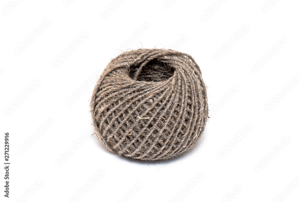 Clew of Rope or Ball of Rope isolated on white Background
