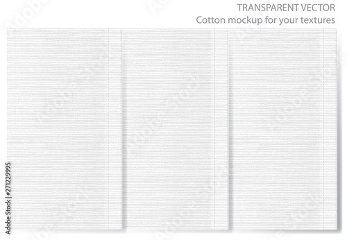  Light pattern with cotton or linen texture. Vector background for your design with transparent shadows
