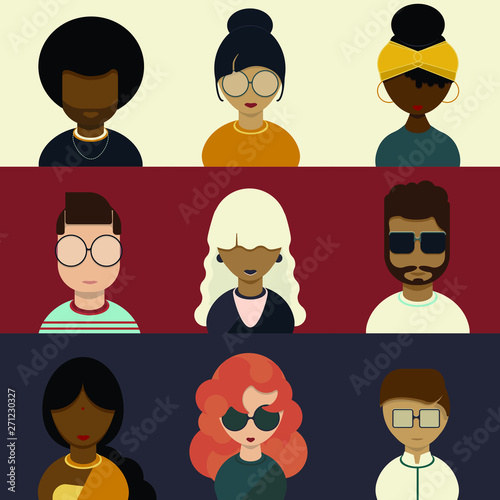 Diverse People Icons Set