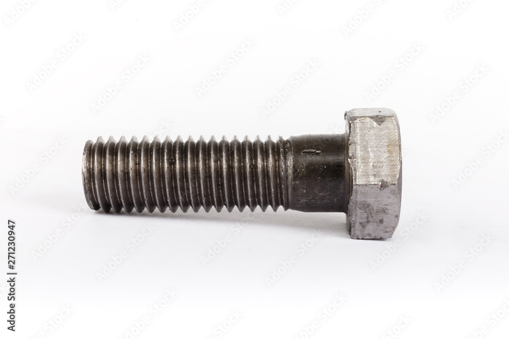 Steel bolt on a white background Steel bolt on a white background