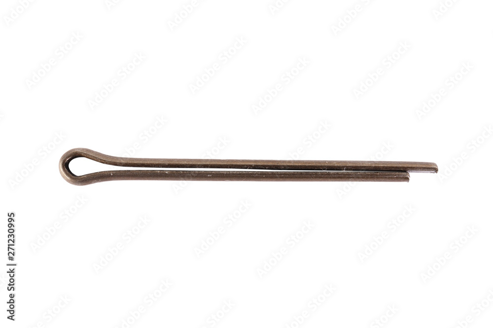 Steel pin on white background Steel pin on white background