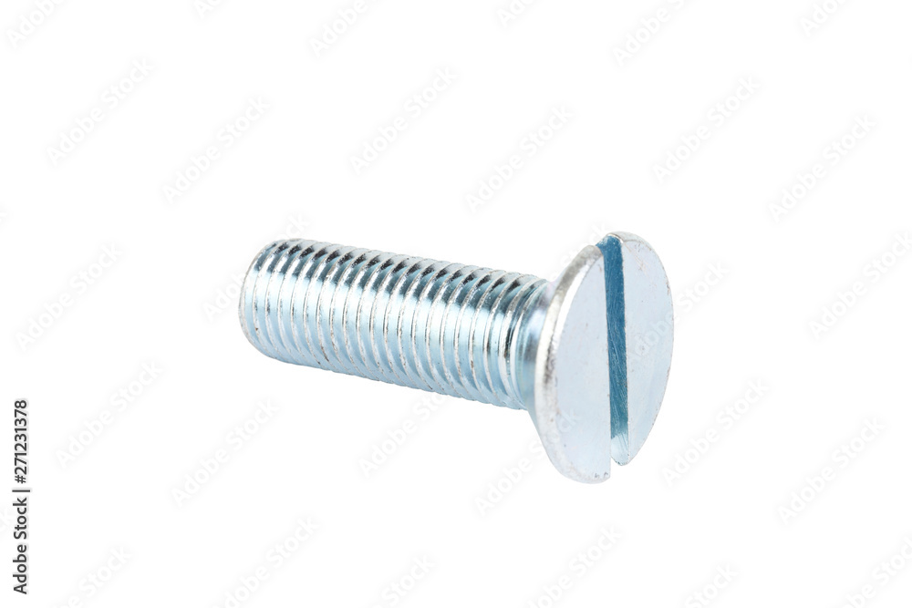 Steel bolt on a white background Steel bolt on a white background