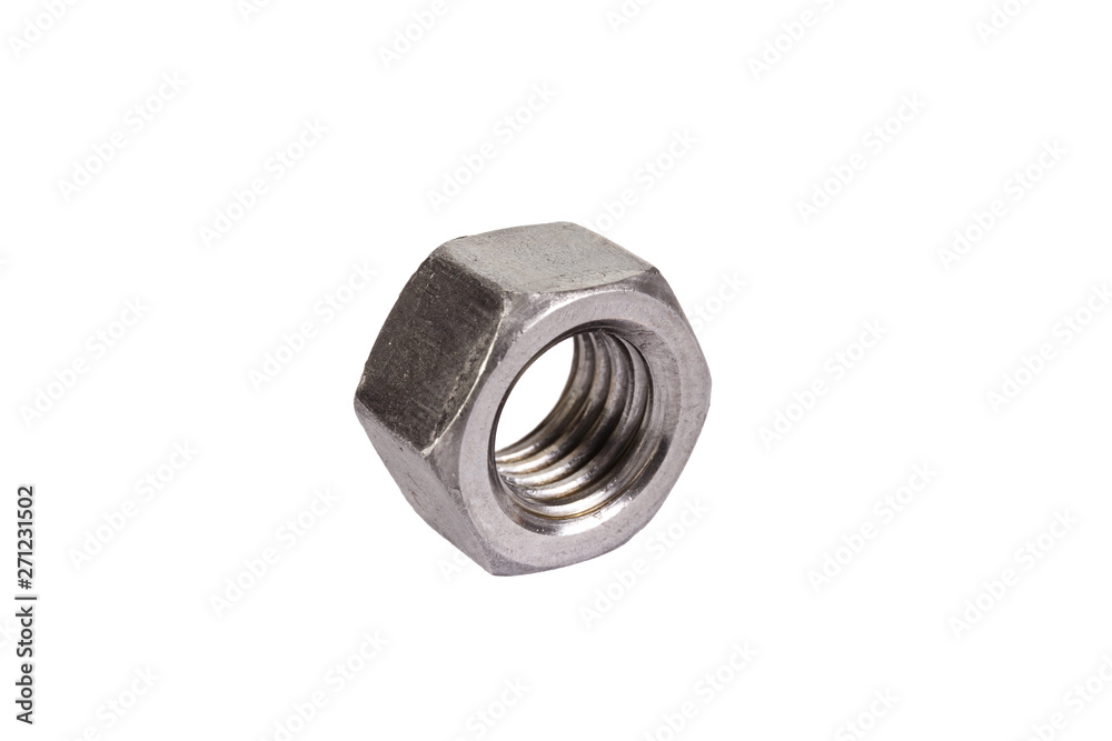 Steel nut on a white background Steel nut on a white background