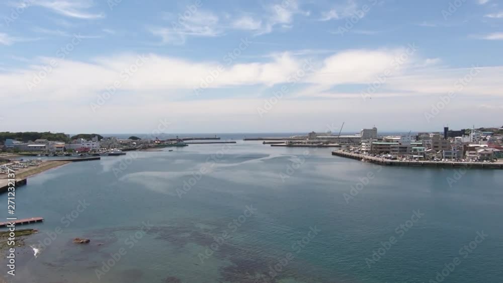 Panoramic view of the port town