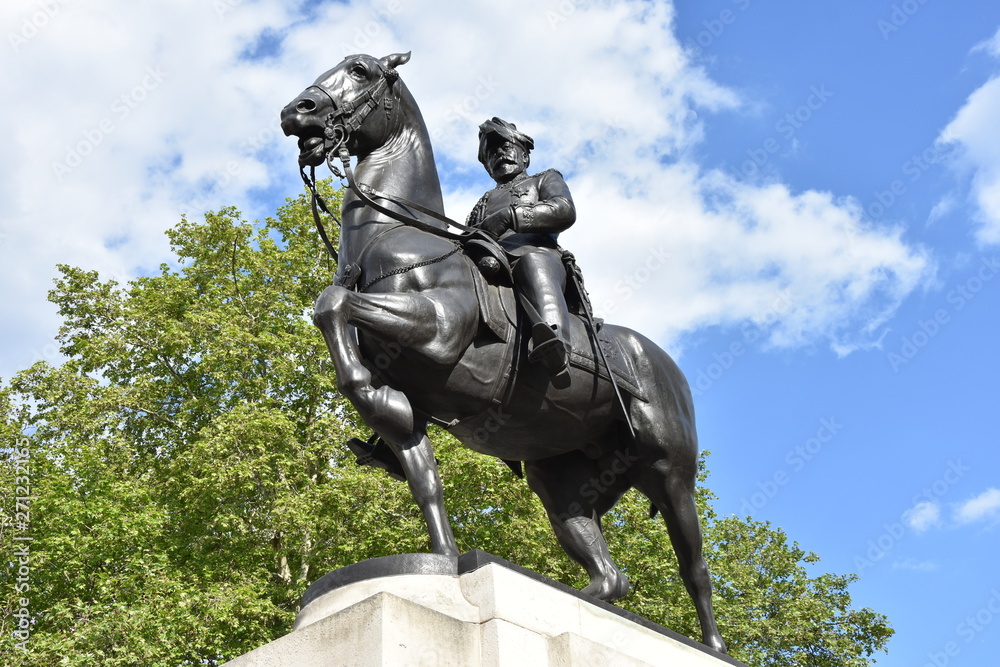 Sculpture of George, Duke of Cambridge, who was field marshal of Great Britain Whitehall, London