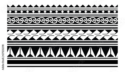 Polynesian tattoo tribal border vector. Samoan maori band design.