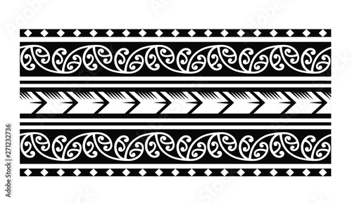 Polynesian tattoo tribal band vector designs. Samoan tattoo tribal band.