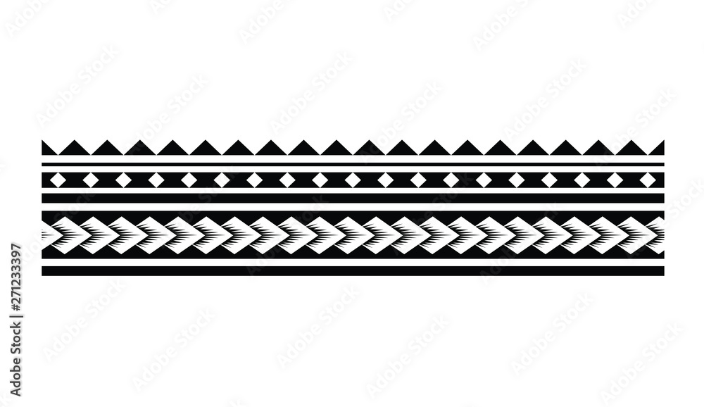 Polynesian tattoo tribal band vector designs. Samoan tattoo tribal band