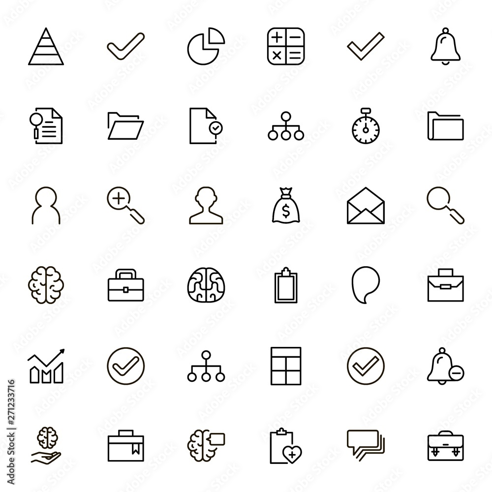 Project management ine icon set. Project management ine icon set.