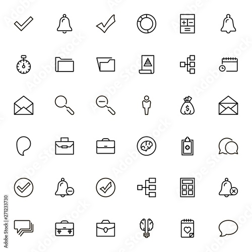 Project management ine icon set.