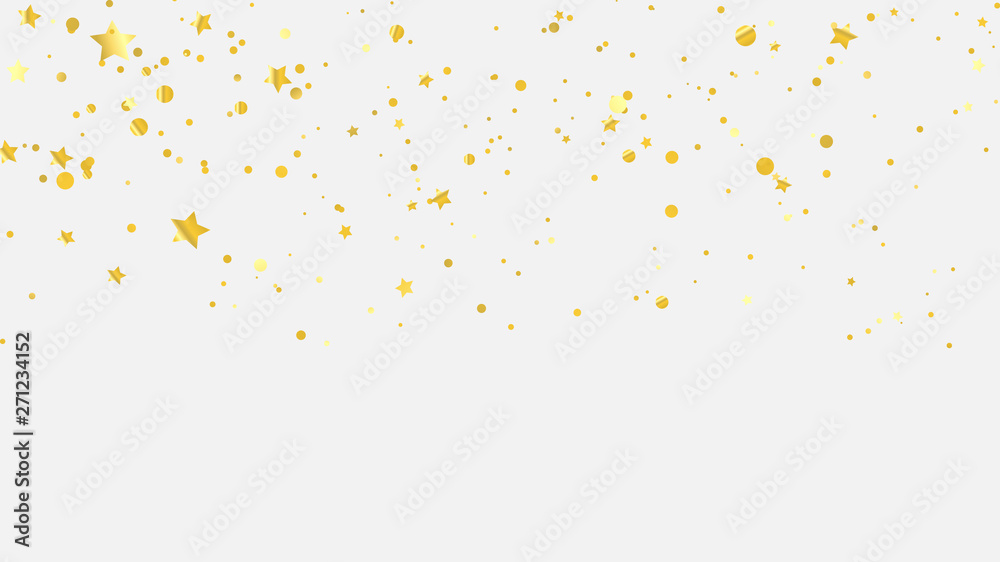 Celebration background template with confetti star gold ribbons. luxury greeting rich card.