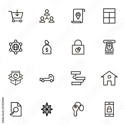 Real estate line icon set.