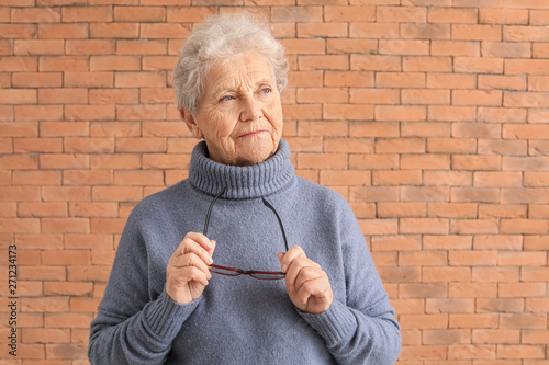 Portrait of senior woman on...