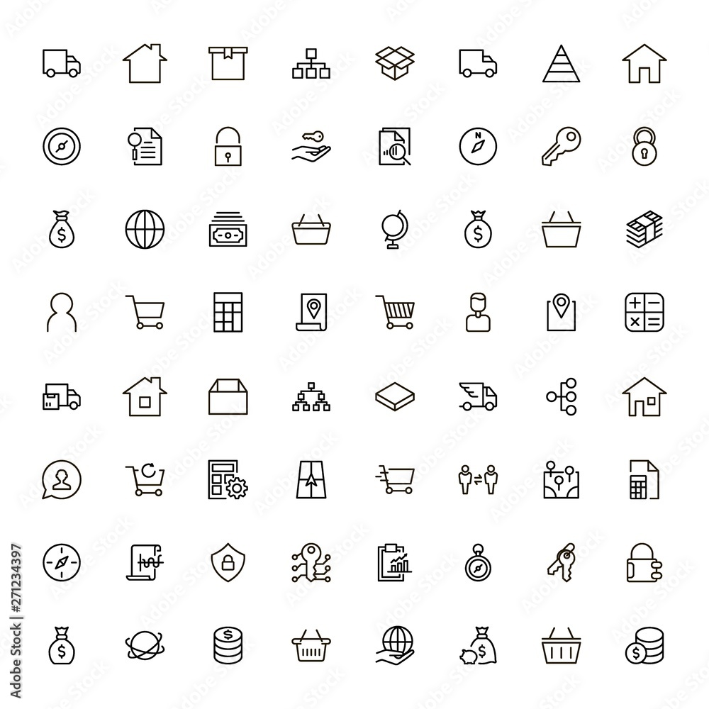 Real estate line icon set. Real estate line icon set.