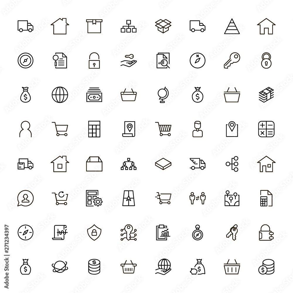 Real estate line icon set.