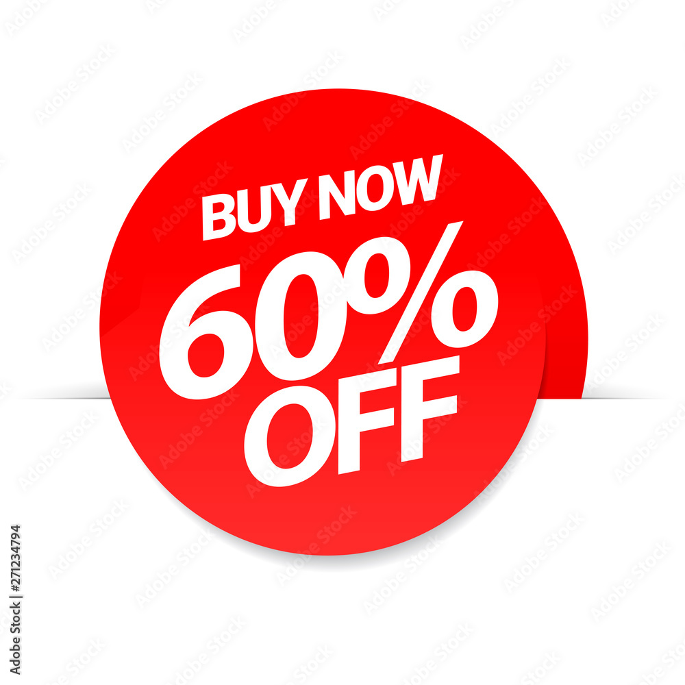 Sale of special offers. Discount with the price is 60 . An ad with a red tag for an advertising campaign at retail on the day of purchase. vector illustration Sale of special offers. Discount with the price is 60 . An ad with a red tag for an advertising campaign at retail on the day of purchase. vector illustration