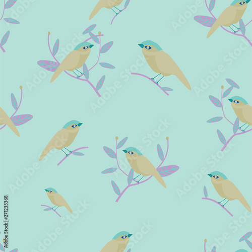 lovebird seamless pattern hand drawn vector © beingeniusloci