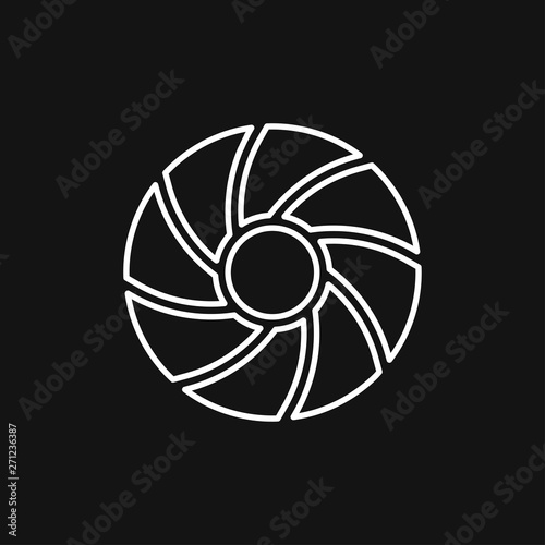 Camera objective icon vector sign symbol for design