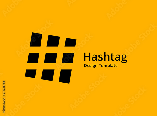 Abstract business logo icon design with hashtag symbol