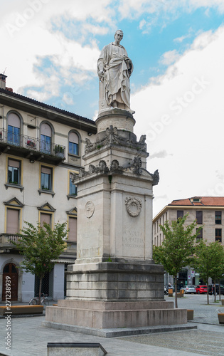 Alessandro Volta Statue in Como town, Italy.
