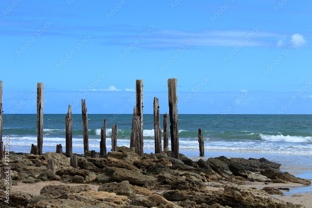 Port Willunga Beach Jetty Pylons, South Australia Port Willunga Beach Jetty Pylons, South Australia