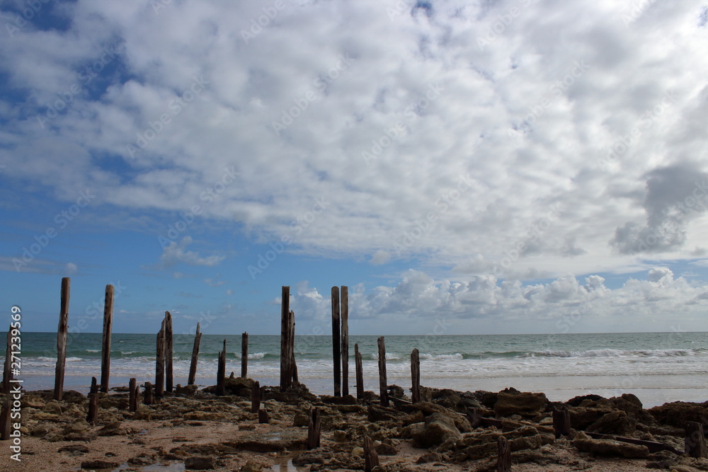 Port Willunga Beach Jetty Pylons, South Australia Port Willunga Beach Jetty Pylons, South Australia