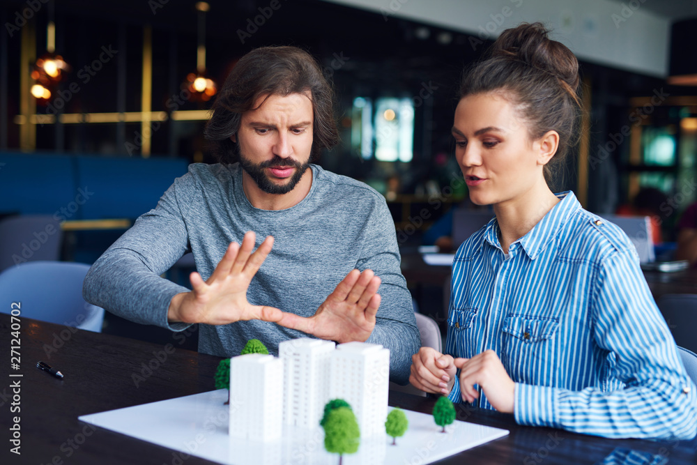 Businessman explaining concept in details