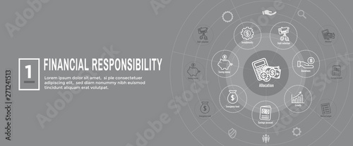 Personal Finance & Responsibility Icon Set - Web Header Banner
