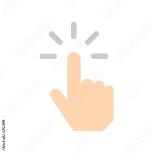 Clicking finger vector icon. Hand Click filled flat sign for mobile concept and web design. Finger touch gesture glyph icon. Symbol, logo