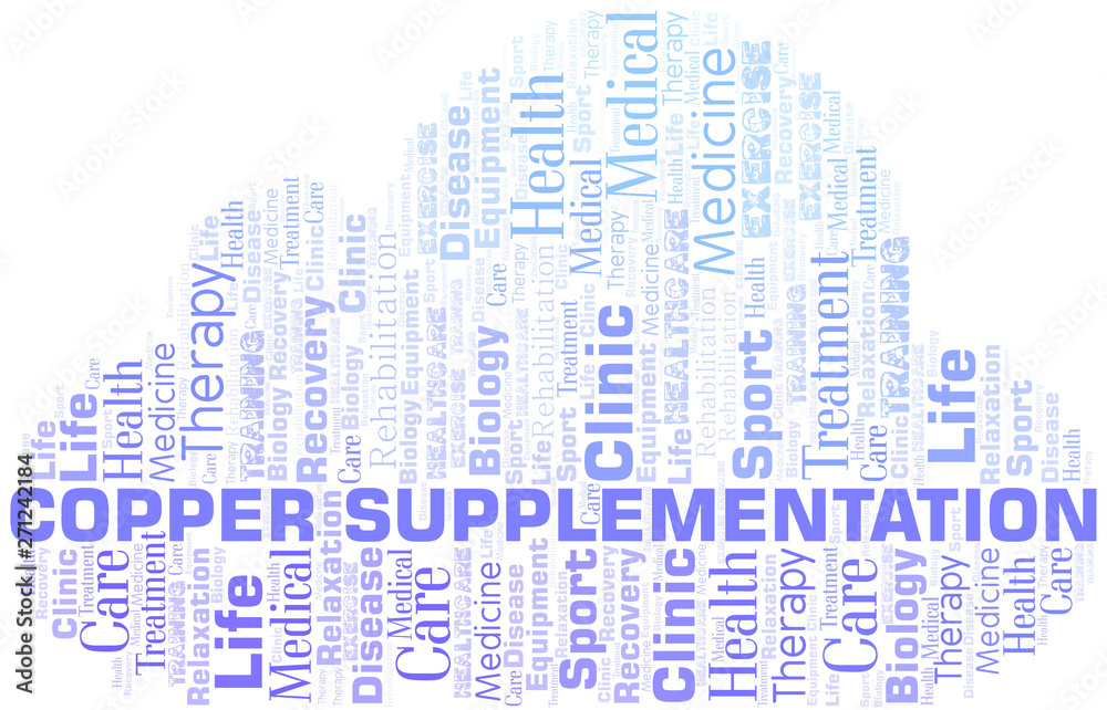 Copper Supplementation word cloud. Wordcloud made with text only.