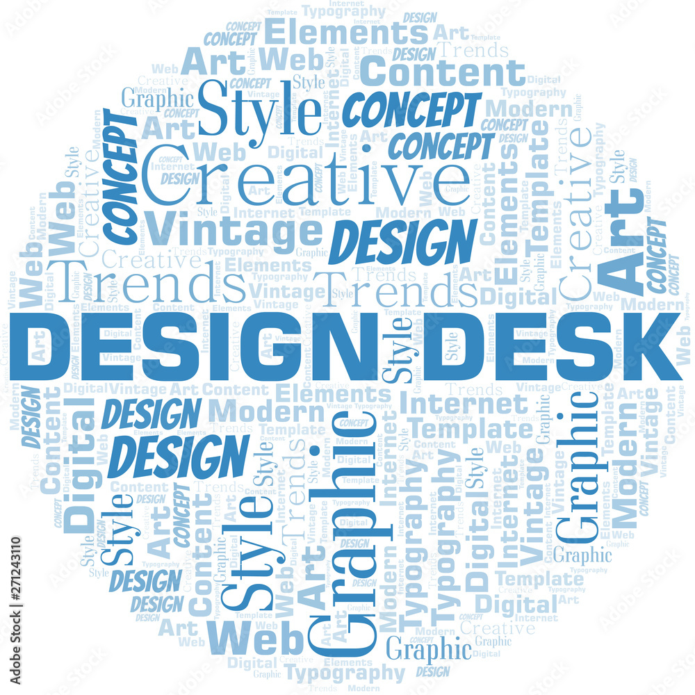 Design Desk word cloud. Wordcloud made with text only. Design Desk word cloud. Wordcloud made with text only.