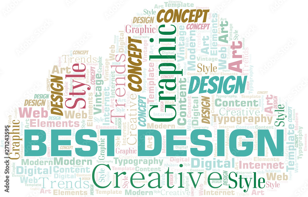 Best Design word cloud. Wordcloud made with text only.