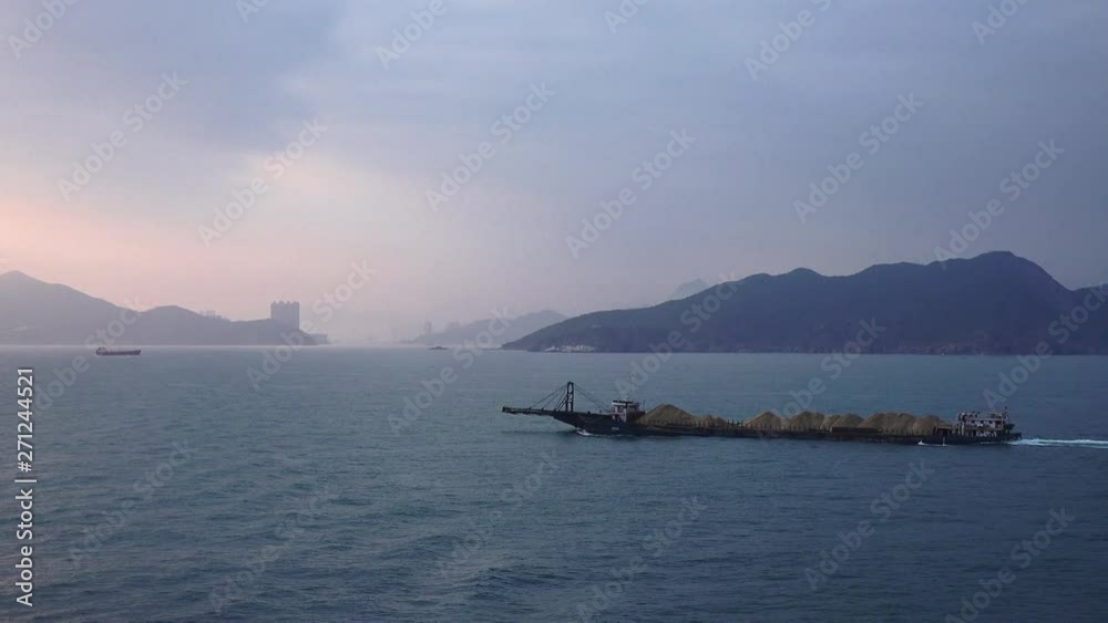 Boat Hauling Rocks, Hong Kong Harbour