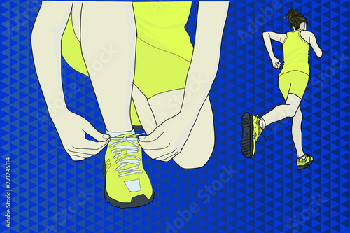 Illustration of woman running