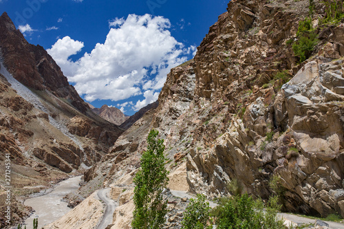 Landscape of the Indus valley in Himalaya mountains in Ladakh