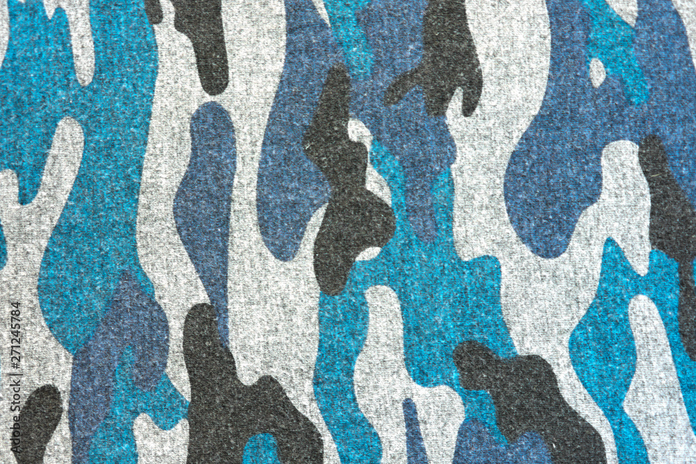 Blue black camouflage fabric texture background Blue black camouflage fabric texture background