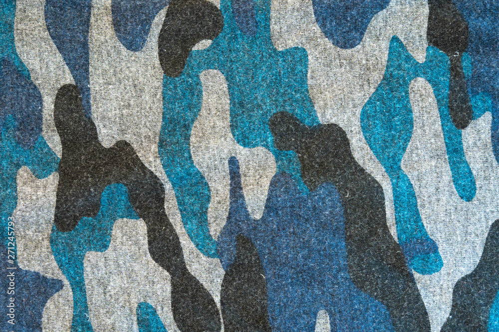 Blue black camouflage fabric texture background Blue black camouflage fabric texture background