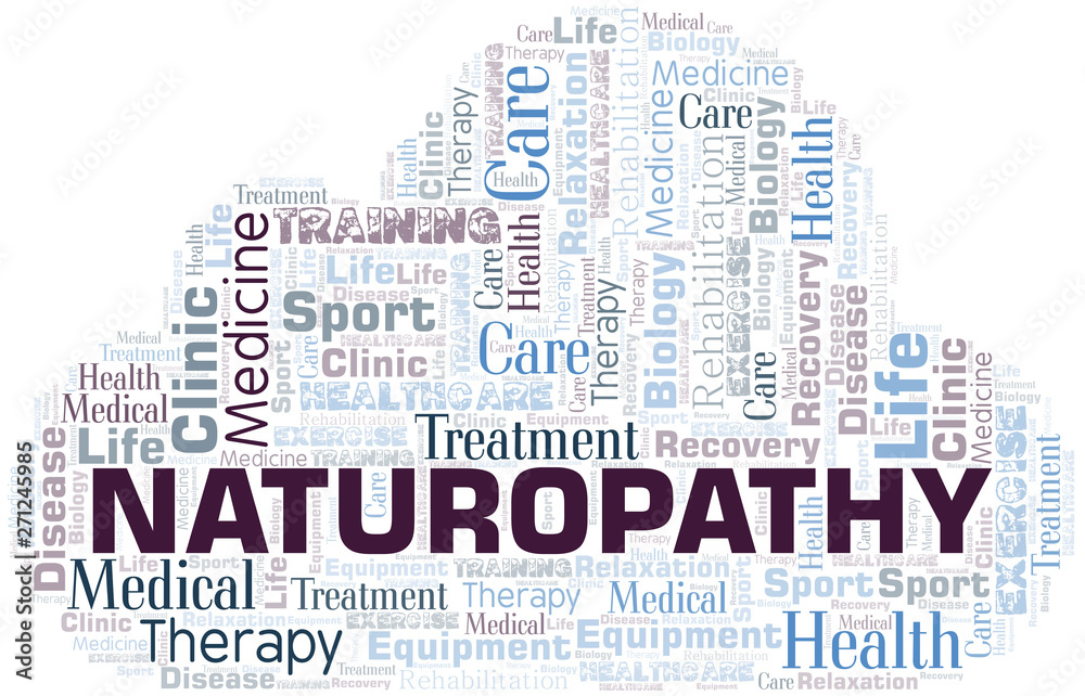 Obraz premium Naturopathy word cloud. Wordcloud made with text only.