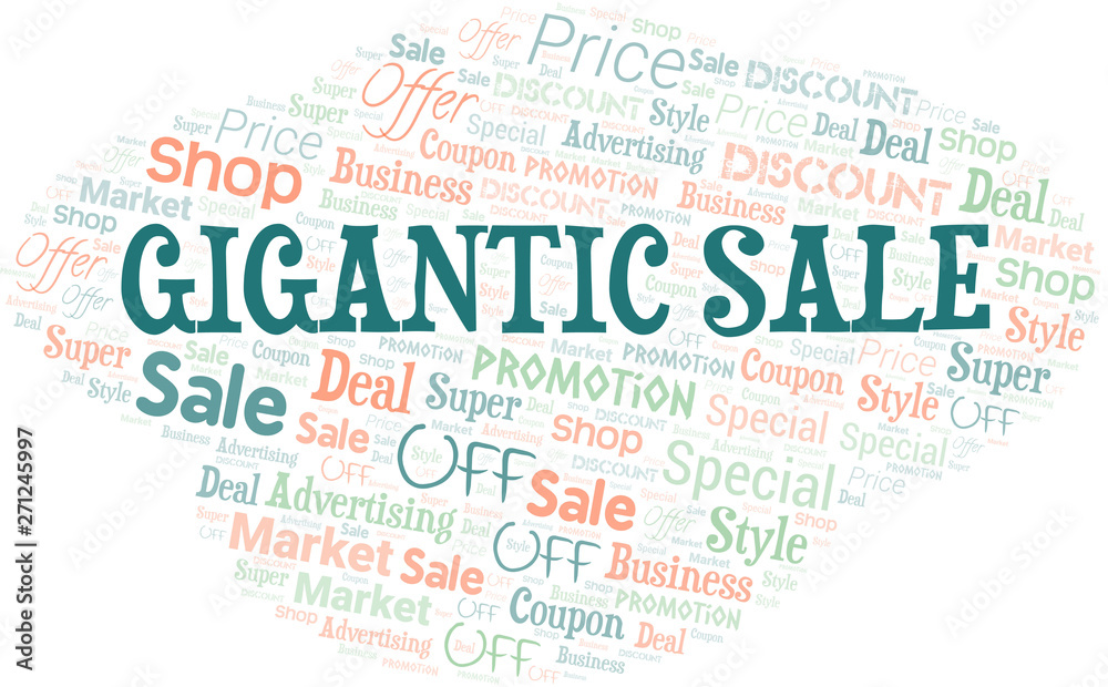 Fototapeta premium Gigantic Sale Word Cloud. Wordcloud Made With Text.