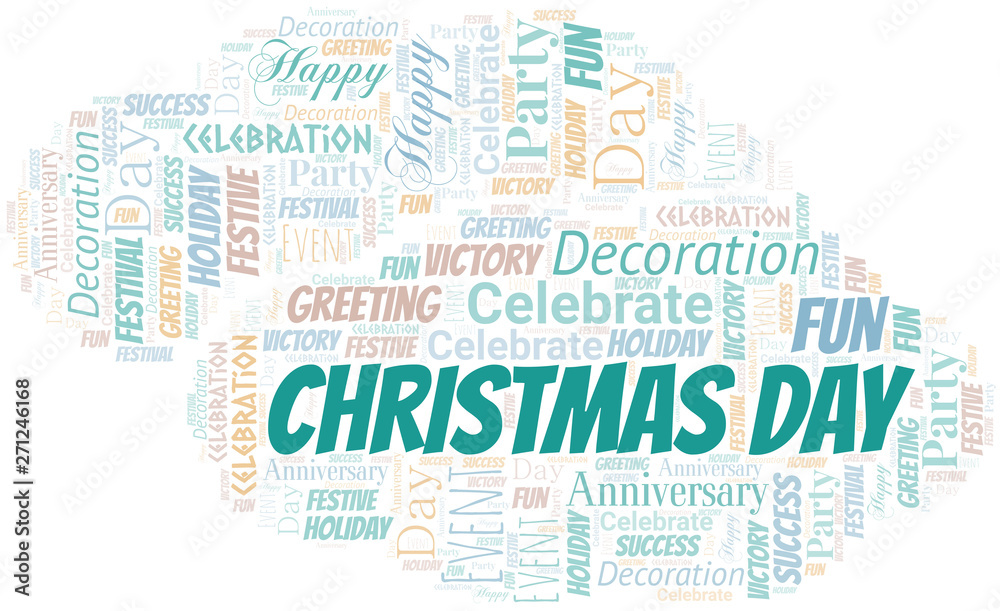 Fototapeta premium Christmas Day Word Cloud. Wordcloud Made With Text.