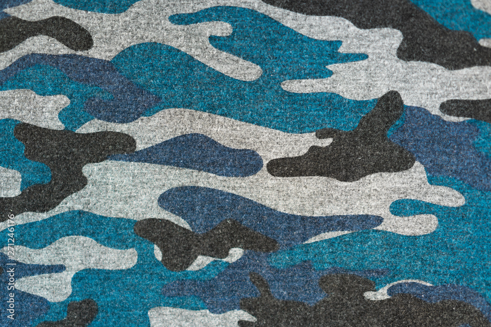 Blue black camouflage fabric texture background Blue black camouflage fabric texture background