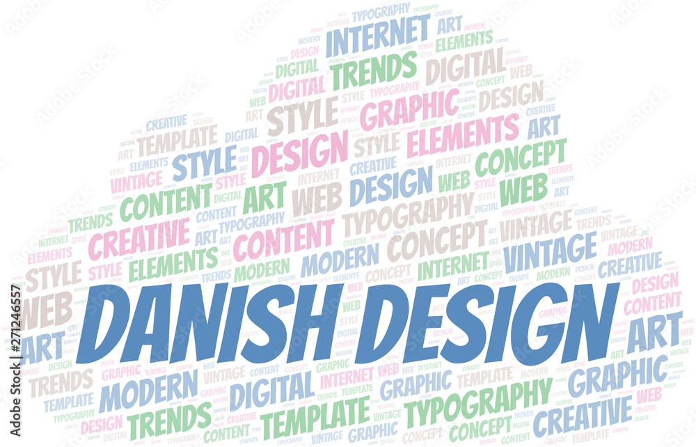Obraz premium Danish Design word cloud. Wordcloud made with text only.