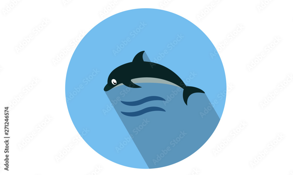 Fototapeta premium Dolphin Jumping with water waves