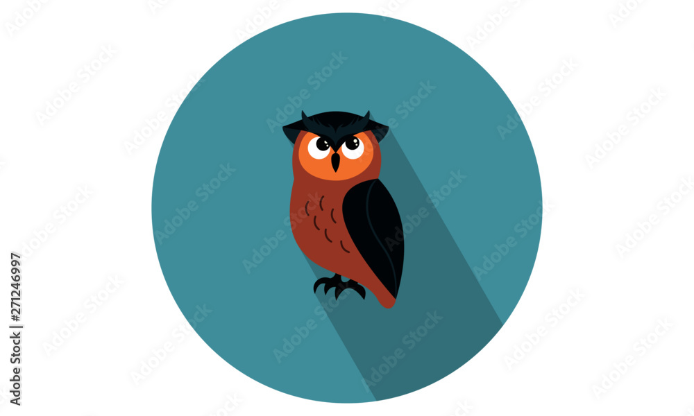 Owl Vector illustration/ flat icon