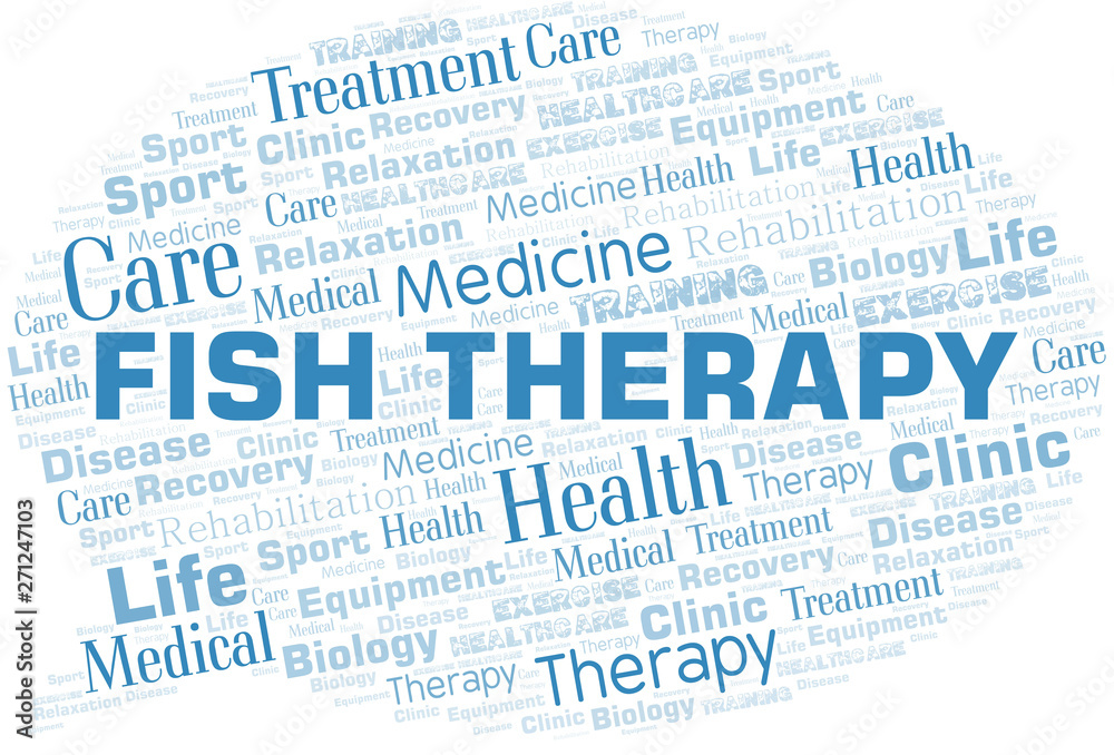 Fish Therapy word cloud. Wordcloud made with text only.