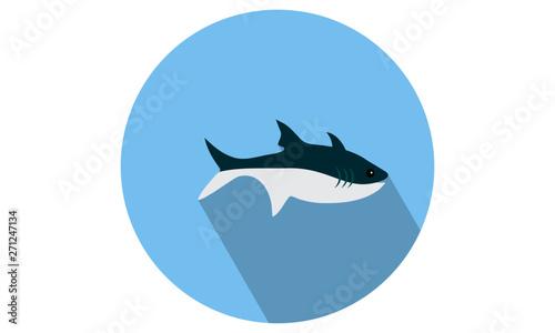 blue Shark vector Icons flat illustration