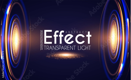 Futuristic Light Effcet, Illuminated Scene. Magical Portal. Shining Spotlights.