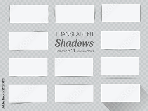 Vector set of transparent realistic shadows for your design