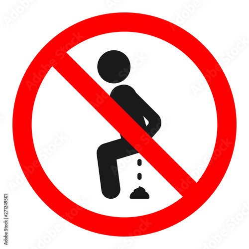 NO POOPING sign. Vector illustration.