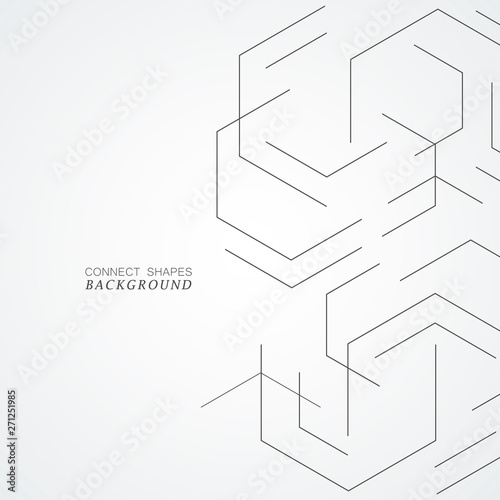 Vector illustration design with connect hexagon pattern background